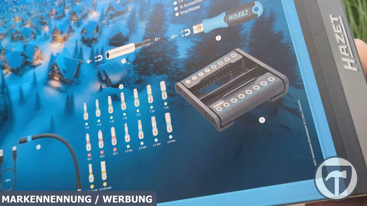 Die 16 farblich markierten Bits lassen sich im SmartHolder aufbewahren und über den Handgriff flexibel einsetzen.