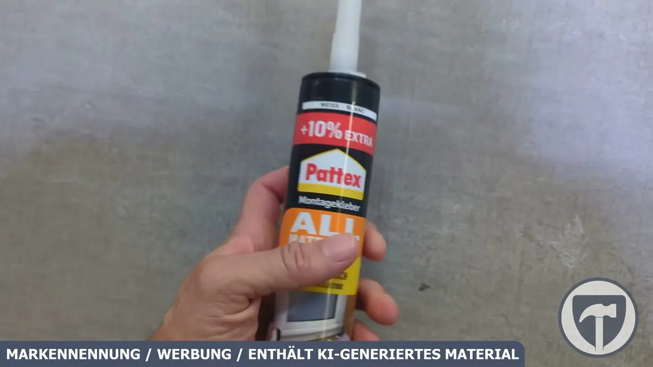 Der Pattex Montagekleber All Materials bietet eine hohe Anfangshaftung von 150 kg/m² für bohrfreies Arbeiten.
