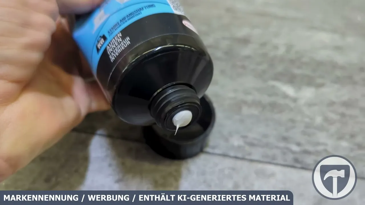 Die weiße Montagepaste ist lösemittelfrei und lässt sich direkt aus der Tube sauber auf die Oberflächen auftragen.