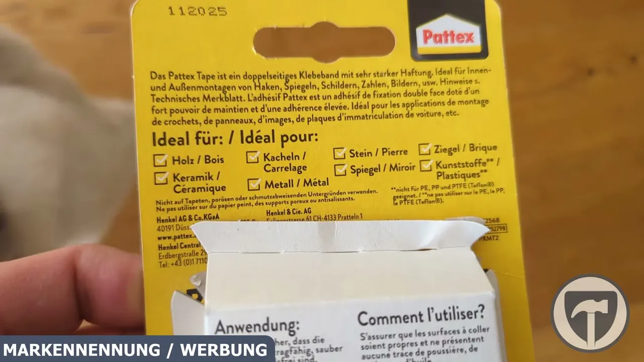 Ich finde es klasse, dass das Montageband laut Hersteller auf verschiedensten Untergründen wie Holz, Stein und Metall hält.